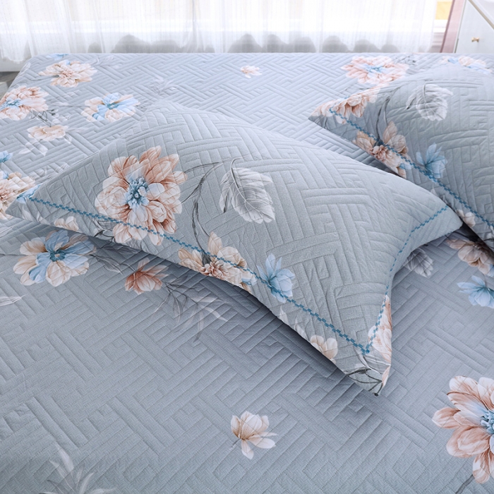 91家纺网 家纺一手货源 找家纺 OL 2021新款13372全棉夹棉活性印染单品枕套 花溪寻梦