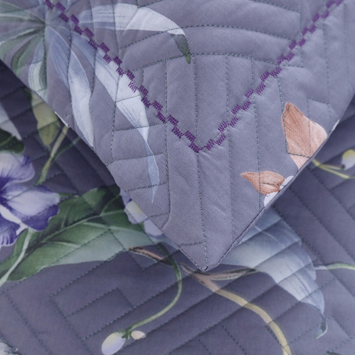 91家纺网 家纺一手货源 找家纺 OL 2021新款13372全棉夹棉活性印染单品枕套 花意阑珊