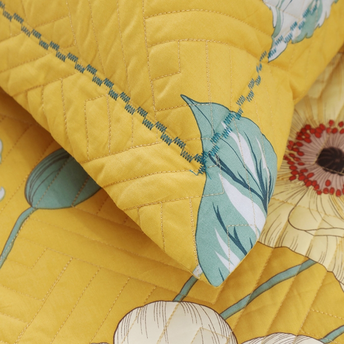 91家纺网 家纺一手货源 找家纺 OL 2021新款13372全棉夹棉活性印染单品枕套 麦田印画