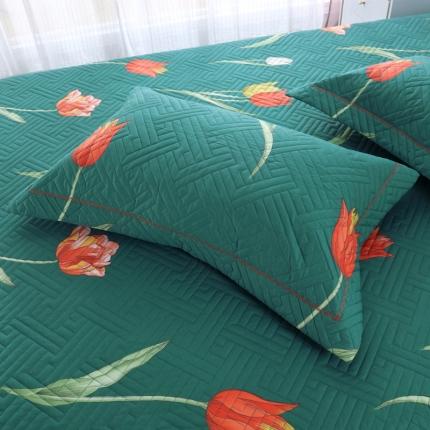 OL 2021新款13372全棉夹棉活性印染单品枕套 郁金香