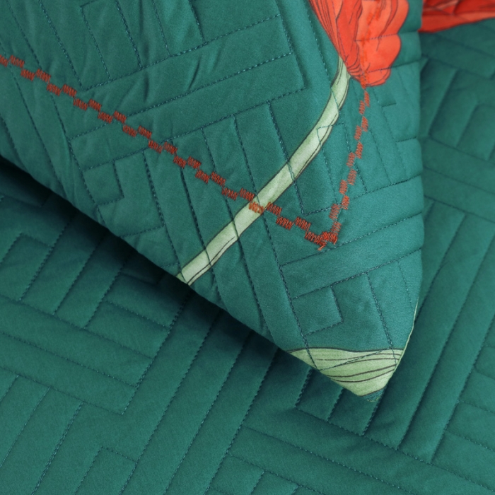 91家纺网 家纺一手货源 找家纺 OL 2021新款13372全棉夹棉活性印染单品枕套 郁金香