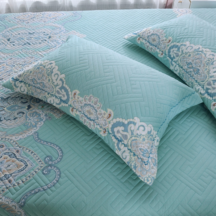 91家纺网 家纺一手货源 找家纺 OL 2021新款13372全棉夹棉活性印染单品枕套 伊利亚