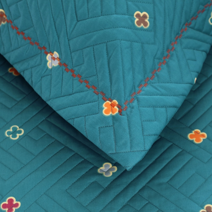 91家纺网 家纺一手货源 找家纺 OL 2021新款13372全棉夹棉活性印染单品枕套 雅宝-兰