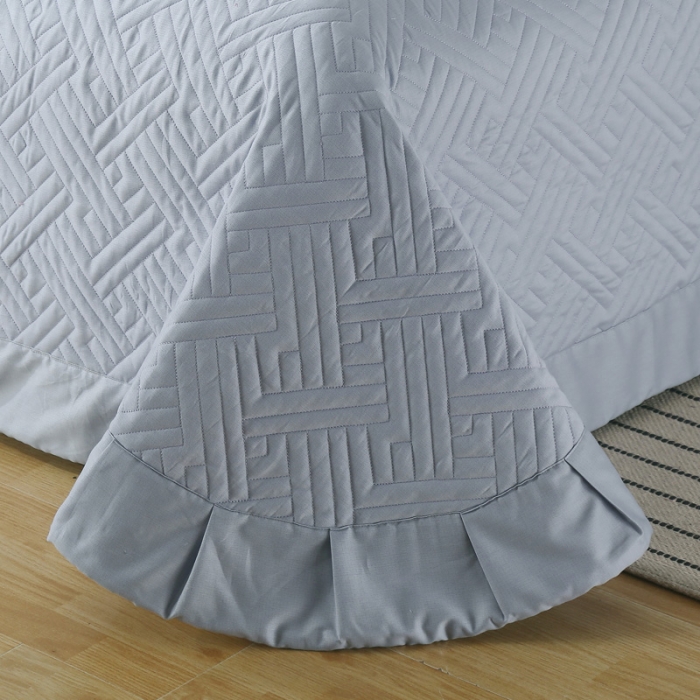 91家纺网 家纺一手货源 找家纺 OL2020长绒棉60S肌理纹全棉婚庆夹棉单床盖 长格-灰紫