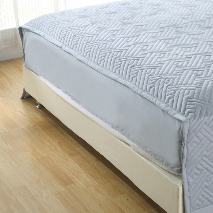 91家纺网 家纺一手货源 找家纺 OL2020长绒棉60S肌理纹全棉婚庆夹棉单床盖 长格-灰紫