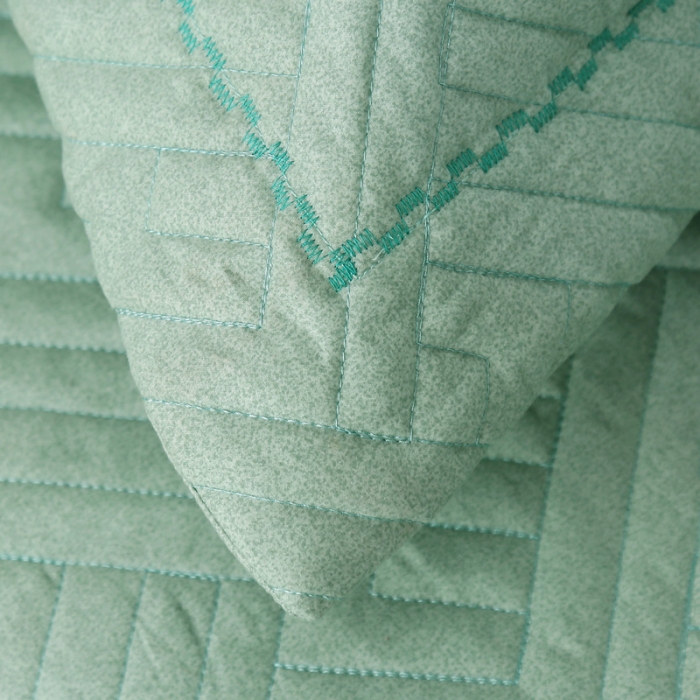 91家纺网 家纺一手货源 找家纺 OL 2020长绒棉60S肌理纹全棉婚庆夹棉单枕套 圆点豆绿