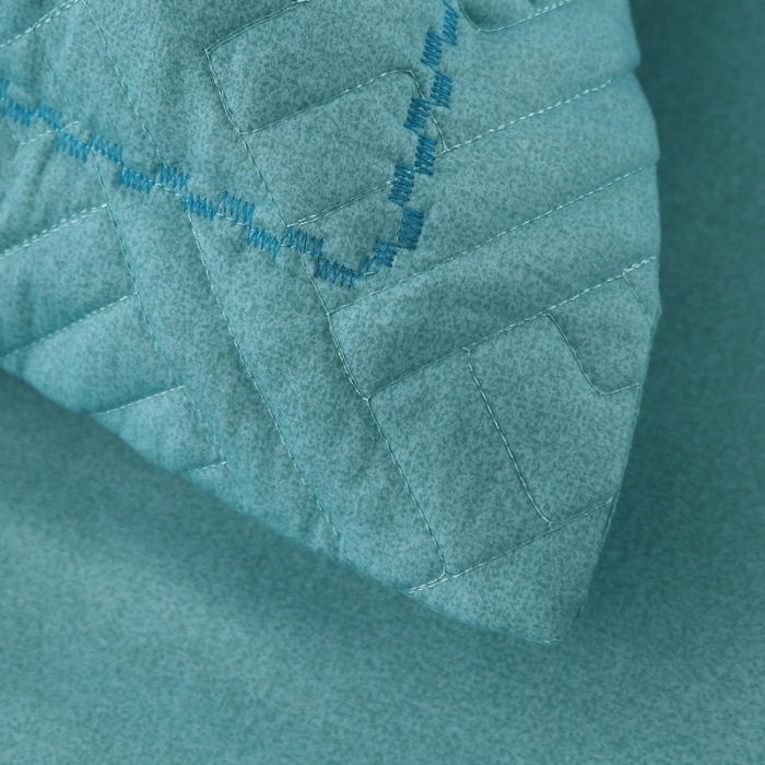 91家纺网 家纺一手货源 找家纺 OL 2020长绒棉60S肌理纹全棉婚庆夹棉单枕套 圆点蓝