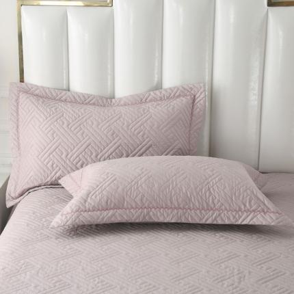 OL 2020长绒棉60S肌理纹全棉婚庆夹棉单枕套 圆点浅粉