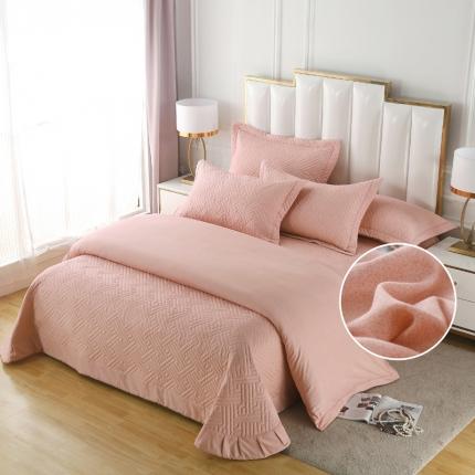 91家纺网 家纺一手货源 找家纺 （总）OL 2020长绒棉60S肌理纹全棉婚庆夹棉单被套