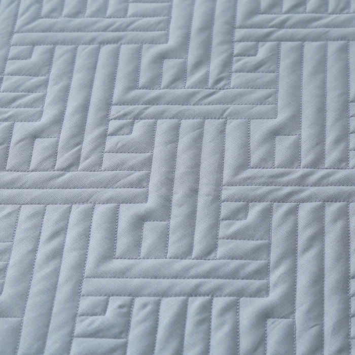 91家纺网 家纺一手货源 找家纺 OL 2020长绒棉60S肌理纹全棉婚庆夹棉单被套 长格灰紫