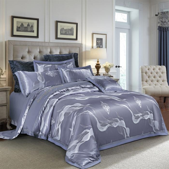 91家纺网 家纺一手货源 找家纺 柔觉家纺 天丝刺绣贡缎提花全棉四件套