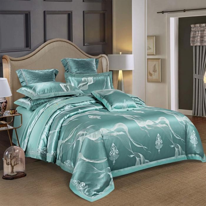 91家纺网 家纺一手货源 找家纺 柔觉家纺 天丝刺绣贡缎提花全棉四件套