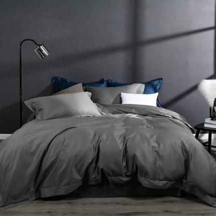 91家纺网 家纺一手货源 找家纺 嘉悦新品50*50S纯色埋绳全棉匹马棉贡缎长绒棉四件套 星辰灰