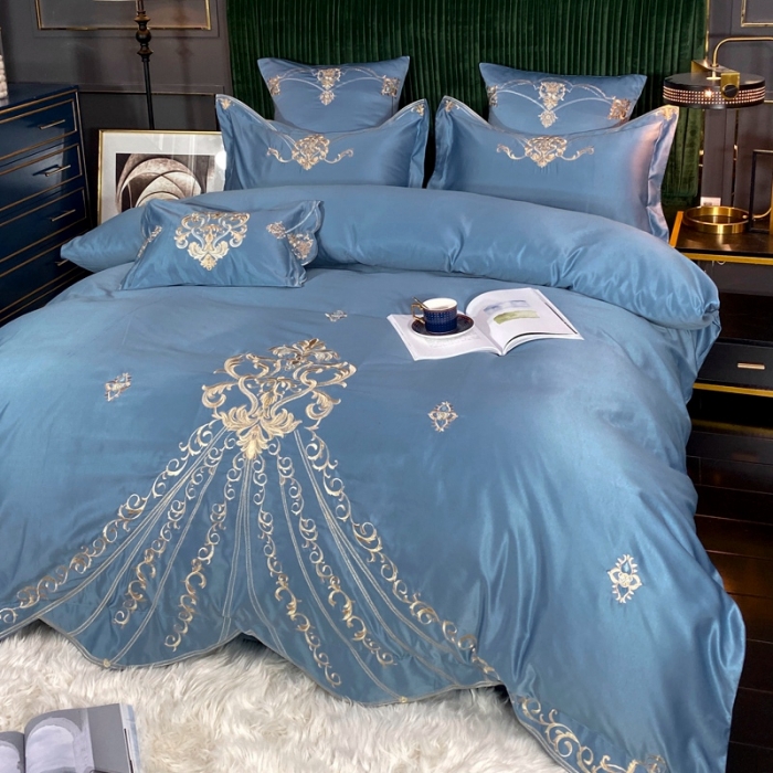 91家纺网 家纺一手货源 找家纺 （总）宅家居 60支贡缎真臻品丝B版纯棉刺绣卡瑞娜系列四件套