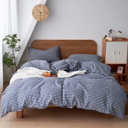 全棉色织水洗棉纯棉四件套床上用品学生三件套宿舍床单被套床笠款