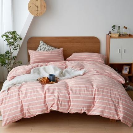 全棉色织水洗棉纯棉四件套床上用品学生三件套宿舍床单被套床笠款