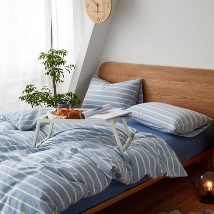 全棉色织水洗棉纯棉四件套床上用品学生三件套宿舍床单被套床笠款