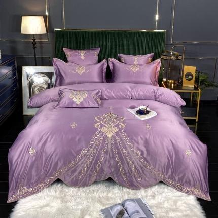 91家纺网 家纺一手货源 找家纺 （总3）宅家居60支贡缎真臻品丝B版纯棉刺绣卡瑞娜系列四件套