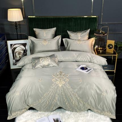 91家纺网 家纺一手货源 找家纺 （总3）宅家居60支贡缎真臻品丝B版纯棉刺绣卡瑞娜系列四件套