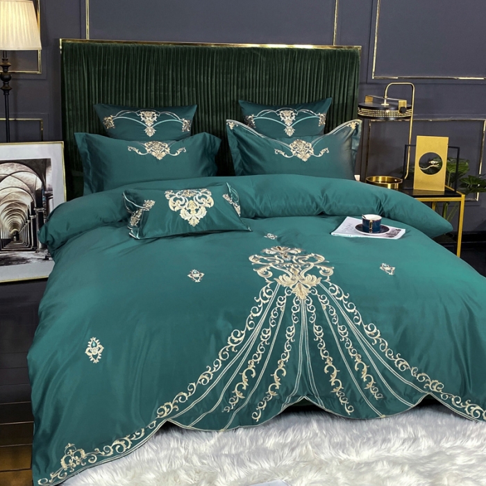 91家纺网 家纺一手货源 找家纺 （总3）宅家居60支贡缎真臻品丝B版纯棉刺绣卡瑞娜系列四件套