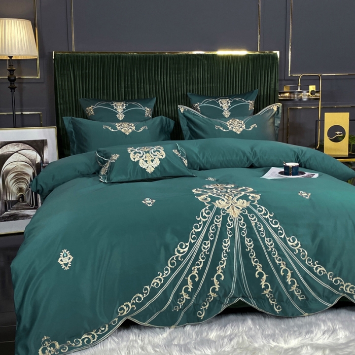 91家纺网 家纺一手货源 找家纺 （总3）宅家居60支贡缎真臻品丝B版纯棉刺绣卡瑞娜系列四件套