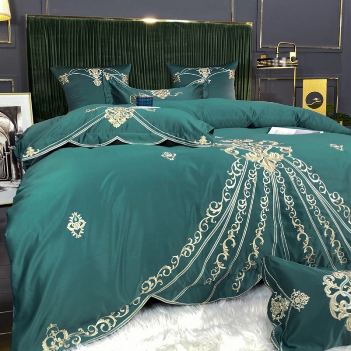 91家纺网 家纺一手货源 找家纺 （总3）宅家居60支贡缎真臻品丝B版纯棉刺绣卡瑞娜系列四件套