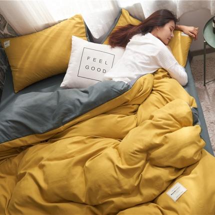 91家纺网 家纺一手货源 找家纺 （总）水墨江南 网红同款北欧风纯色磨毛四件套学生套件多规格