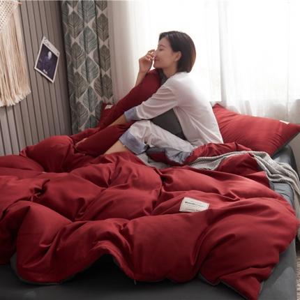 91家纺网 家纺一手货源 找家纺 （总）水墨江南 网红同款北欧风纯色磨毛四件套学生套件多规格