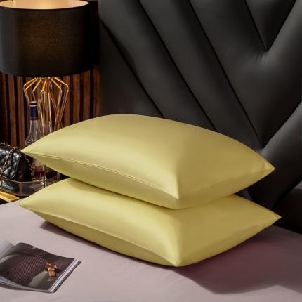 91家纺网 家纺一手货源 找家纺 绵庭家纺 2020新款素色长绒棉枕套 柠檬黄