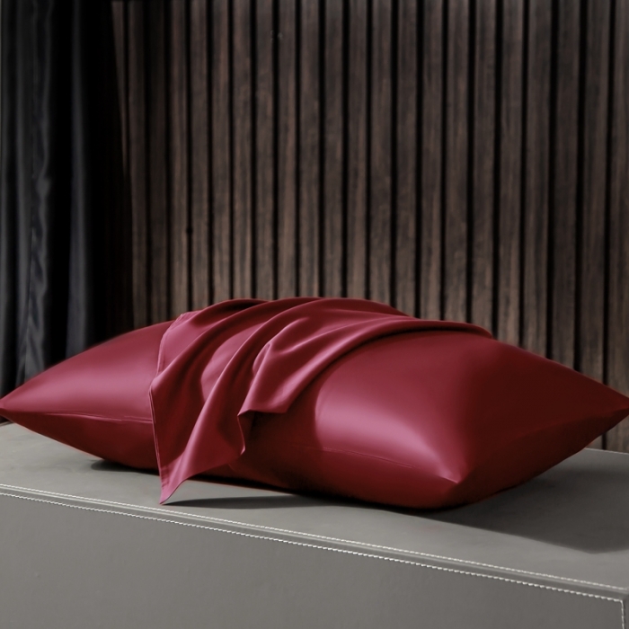 91家纺网 家纺一手货源 找家纺 绵庭家纺 2020新款素色长绒棉枕套 玛雅红