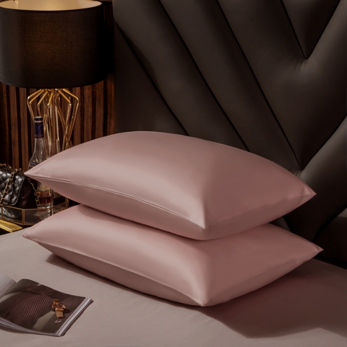 91家纺网 家纺一手货源 找家纺 绵庭家纺 2020新款素色长绒棉枕套 紫豆沙