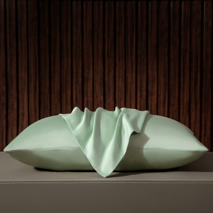 91家纺网 家纺一手货源 找家纺 绵庭家纺 2020新款素色长绒棉枕套 灰绿