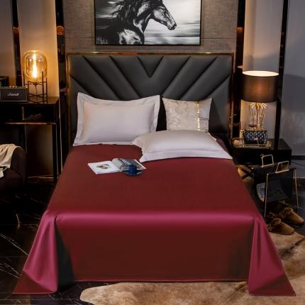 91家纺网 家纺一手货源 找家纺 绵庭家纺 2020新款素色长绒棉单品床单 玛雅红