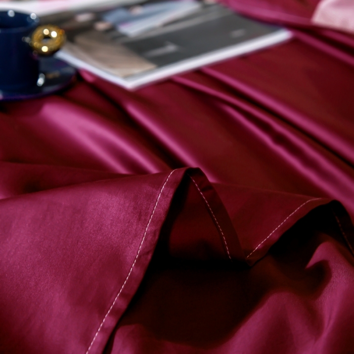 91家纺网 家纺一手货源 找家纺 绵庭家纺 2020新款素色长绒棉单品床单 玛雅红