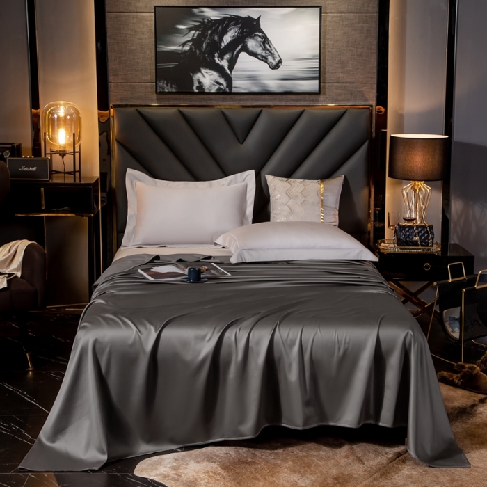 91家纺网 家纺一手货源 找家纺 绵庭家纺 2020新款素色长绒棉单品床单 高级灰