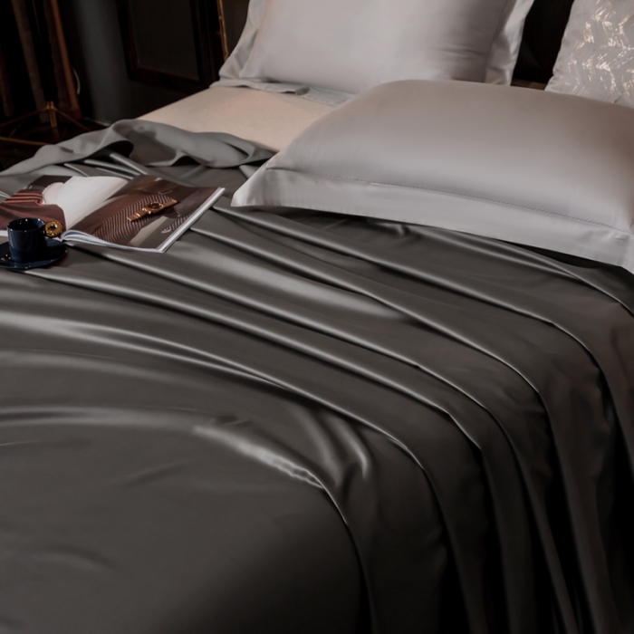 91家纺网 家纺一手货源 找家纺 绵庭家纺 2020新款素色长绒棉单品床单 高级灰