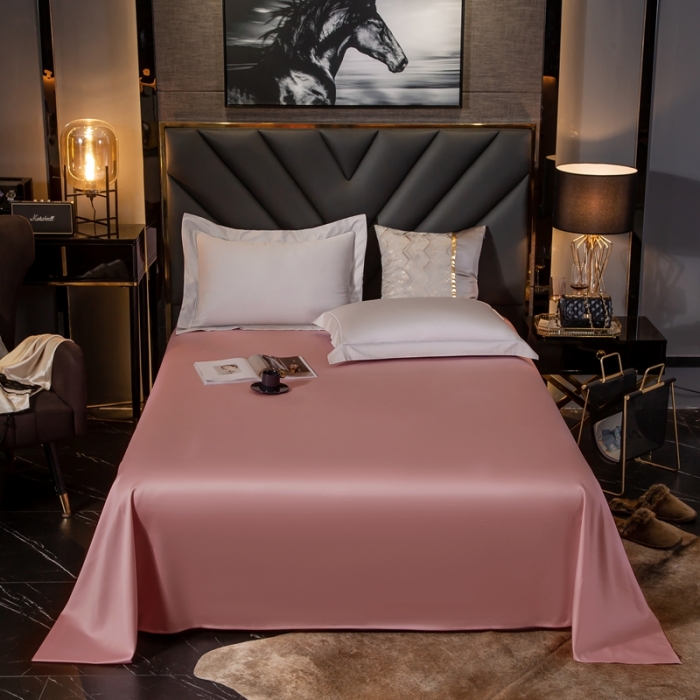 91家纺网 家纺一手货源 找家纺 绵庭家纺 2020新款素色长绒棉单品床单 紫豆沙