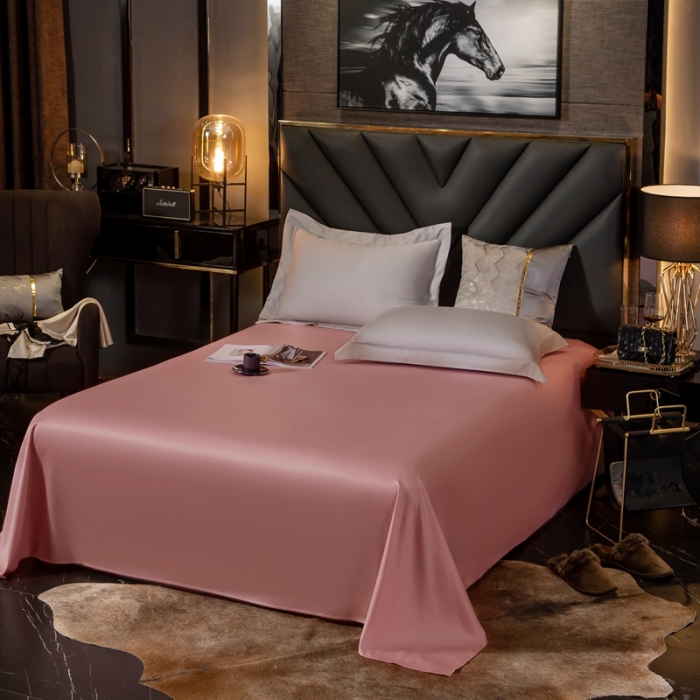 91家纺网 家纺一手货源 找家纺 绵庭家纺 2020新款素色长绒棉单品床单 紫豆沙