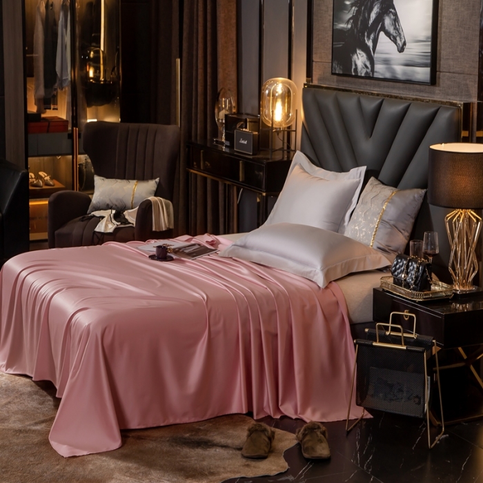 91家纺网 家纺一手货源 找家纺 绵庭家纺 2020新款素色长绒棉单品床单 紫豆沙