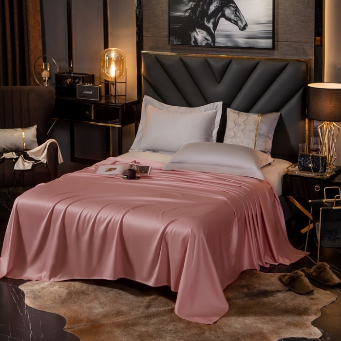 91家纺网 家纺一手货源 找家纺 绵庭家纺 2020新款素色长绒棉单品床单 紫豆沙