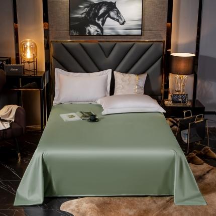 91家纺网 家纺一手货源 找家纺 绵庭家纺 2020新款素色长绒棉单品床单 灰绿