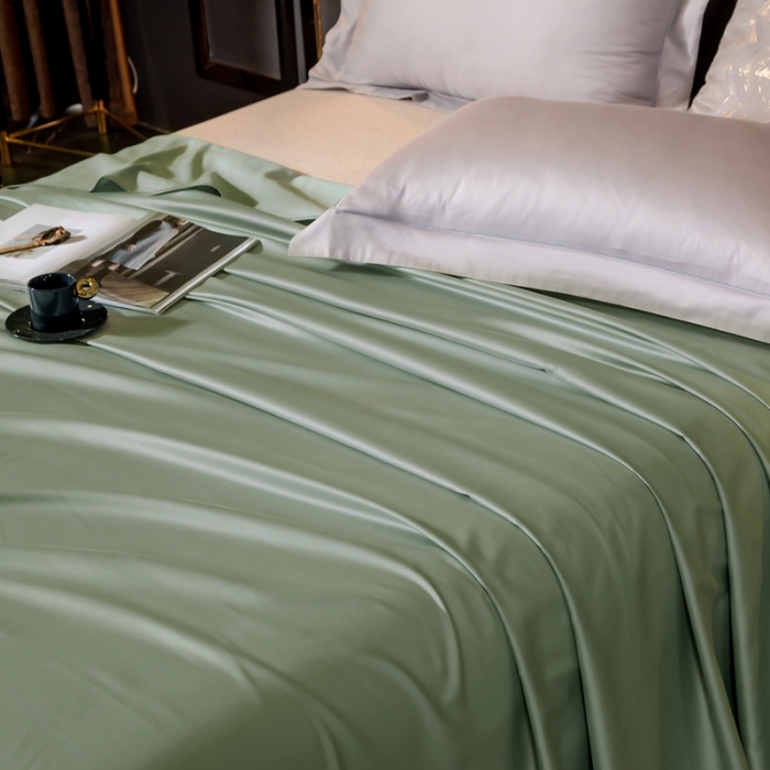 91家纺网 家纺一手货源 找家纺 绵庭家纺 2020新款素色长绒棉单品床单 灰绿