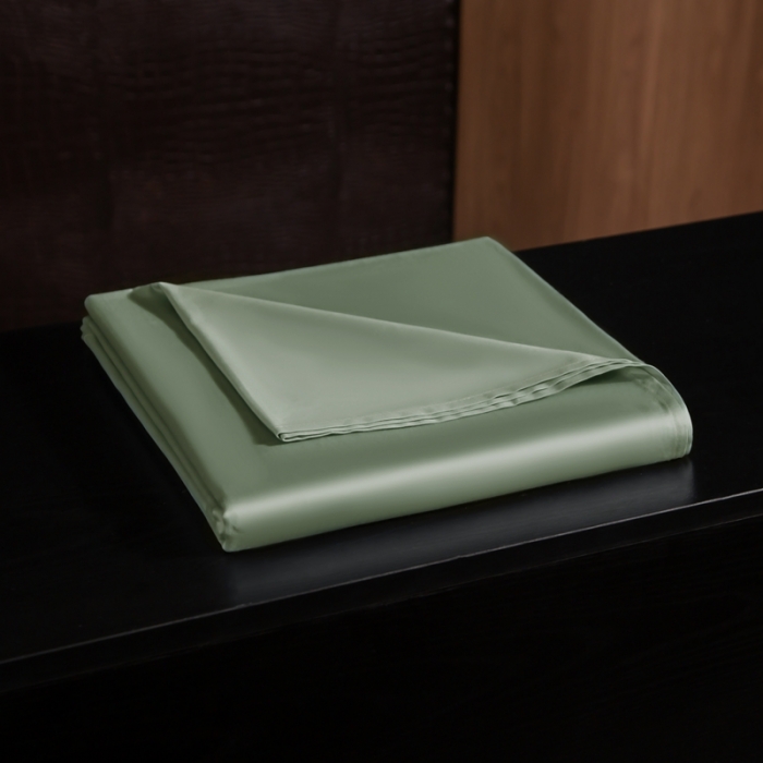 91家纺网 家纺一手货源 找家纺 绵庭家纺 2020新款素色长绒棉单品床单 灰绿