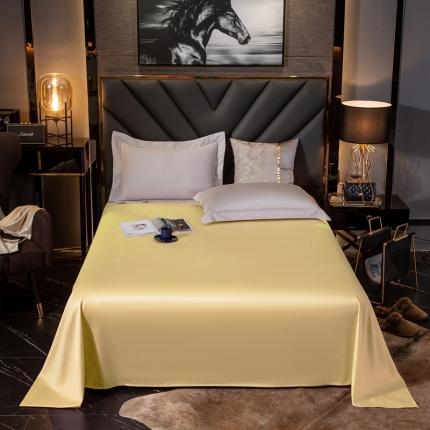 绵庭家纺 2020新款素色长绒棉单品床单 柠檬黄