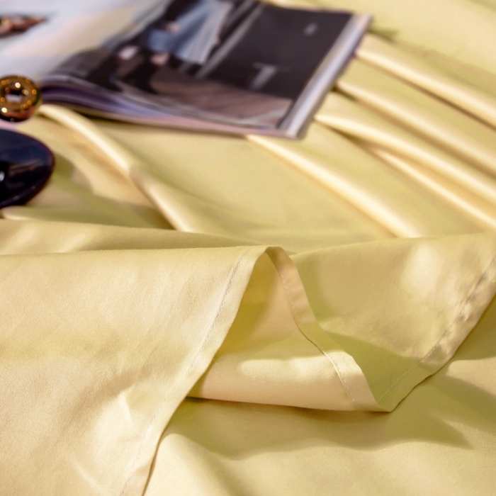 91家纺网 家纺一手货源 找家纺 绵庭家纺 2020新款素色长绒棉单品床单 柠檬黄