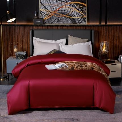 绵庭家纺 2020新款素色长绒棉单品被套 玛雅红
