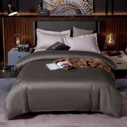 91家纺网 家纺一手货源 找家纺 绵庭家纺 2020新款素色长绒棉单品被套 高级灰