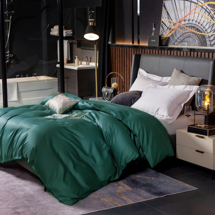 91家纺网 家纺一手货源 找家纺 绵庭家纺 2020新款素色长绒棉单品被套 莫兰迪