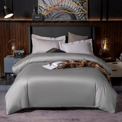 绵庭家纺 2020新款素色长绒棉单品被套 浅灰