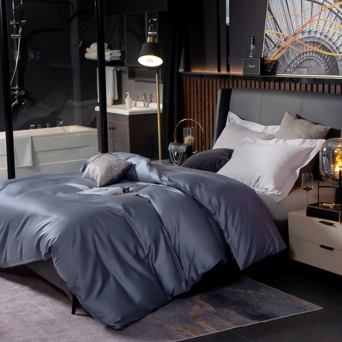 91家纺网 家纺一手货源 找家纺 绵庭家纺 2020新款素色长绒棉单品被套 宾利兰